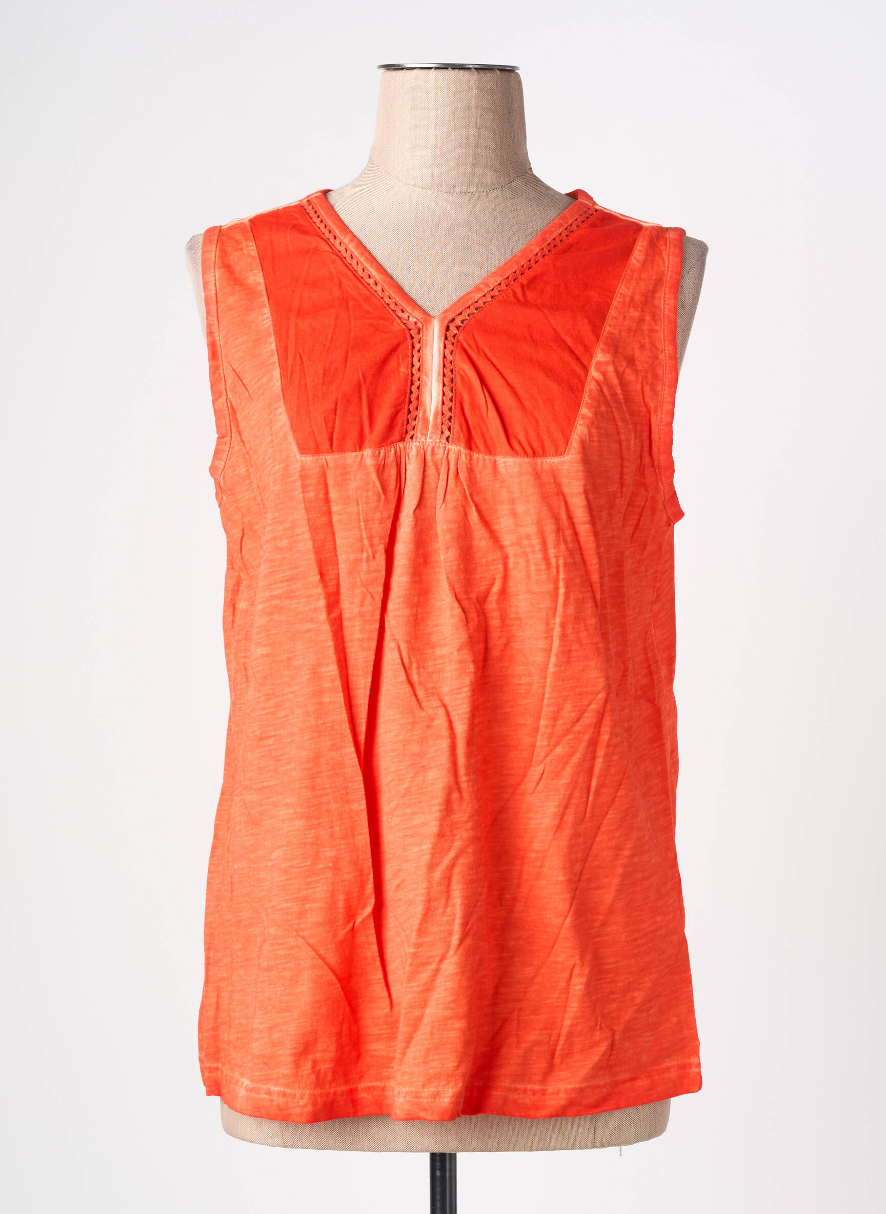 Top stretch sans manche orange SHEEGO femme