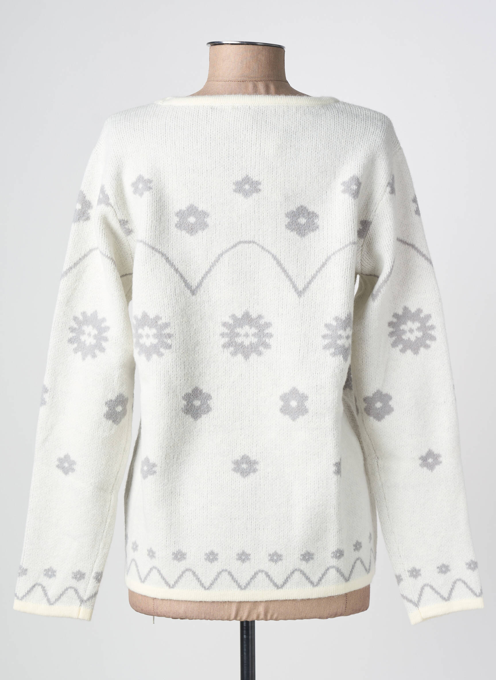 Pull coupe droite manches longues gris HEINE femme