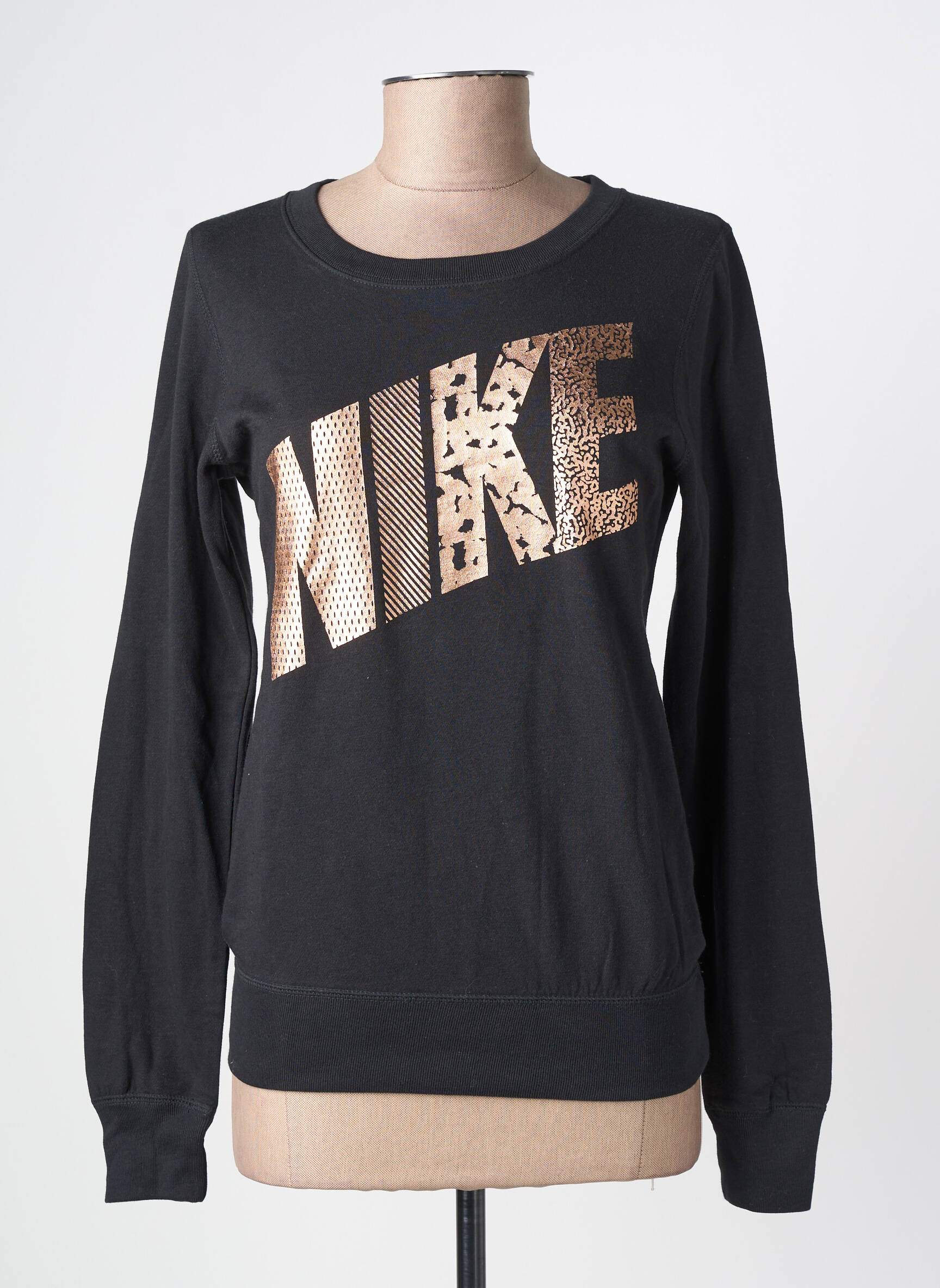 Sweat-shirt sérigraphie floquée manches longues noir NIKE femme