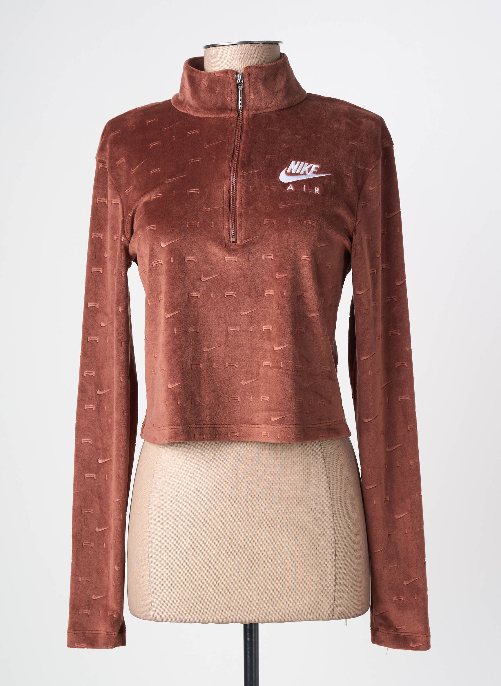Sweat-shirt manches longues manches longues marron NIKE femme