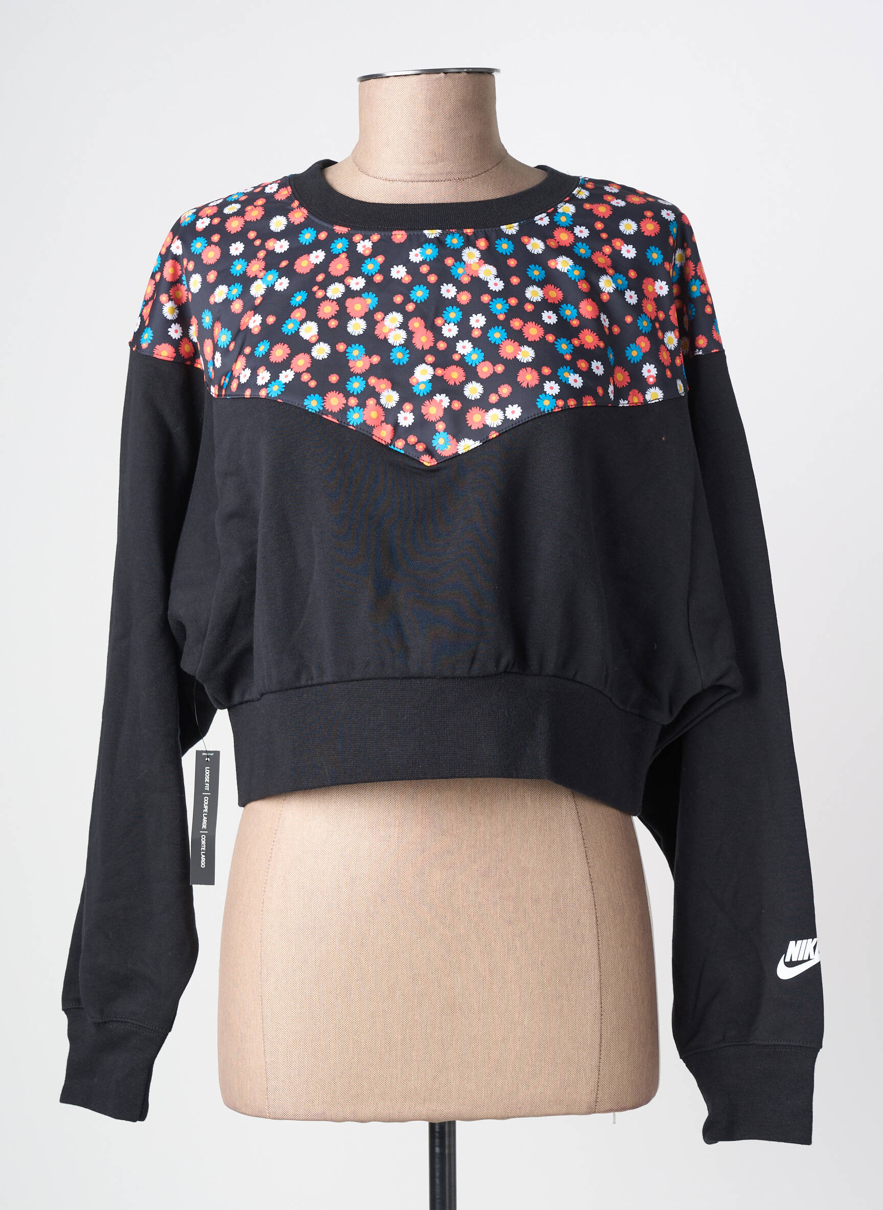 Sweat-shirt stretch manches longues noir NIKE femme