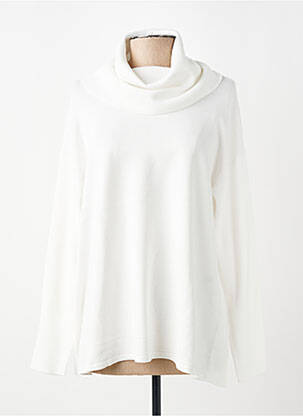 Pull col roulé coupe droite manches longues blanc HEINE femme