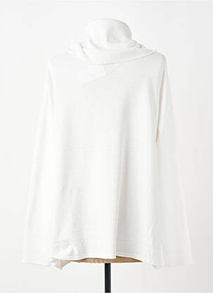 Pull col roulé coupe droite manches longues blanc HEINE femme