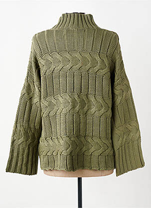 Pull coupe droite manches longues vert HEINE femme