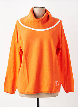 Pull coupe droite manches longues orange HEINE femme