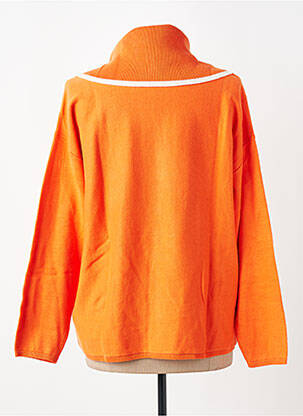 Pull coupe droite manches longues orange HEINE femme
