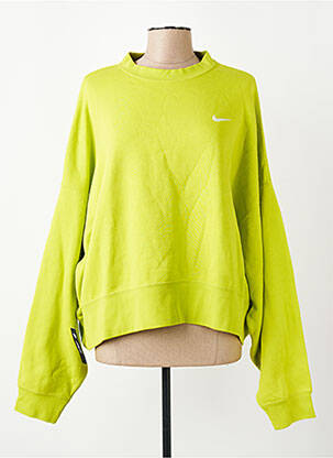 Sweat-shirt tissage jersey manches longues vert NIKE femme