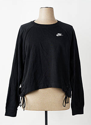 Sweat-shirt tissage molletoné manches longues noir NIKE femme