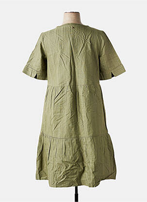 Robe mi-longue manches courtes manches courtes vert SHEEGO femme
