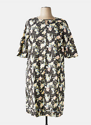 Robe mi-longue imprimé fantaisie manches courtes vert SHEEGO femme