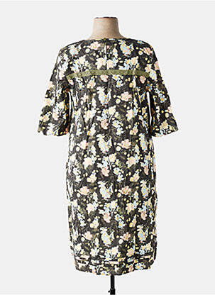 Robe mi-longue imprimé fantaisie manches courtes vert SHEEGO femme