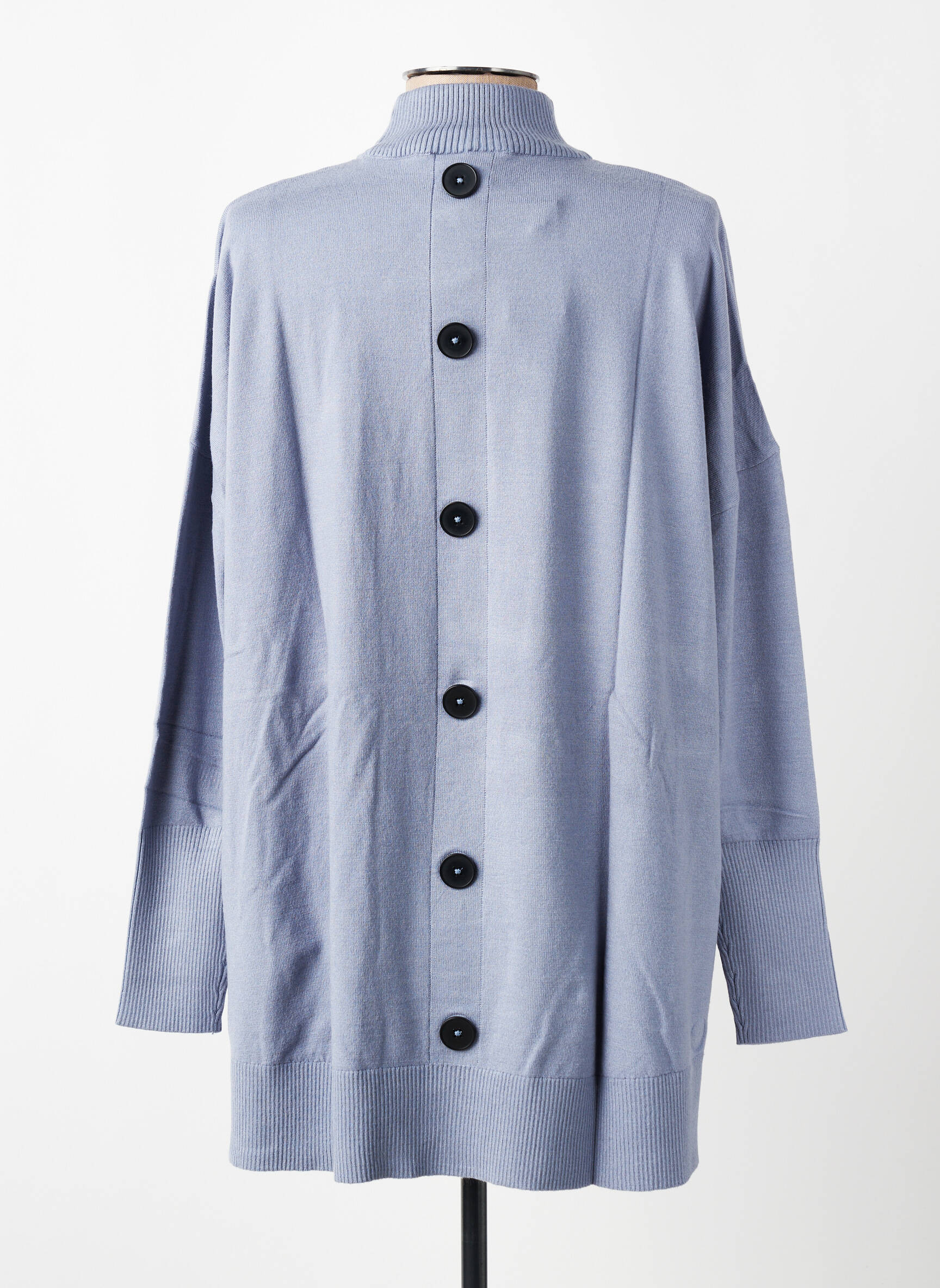 Pull coupe droite manches longues bleu HEINE femme
