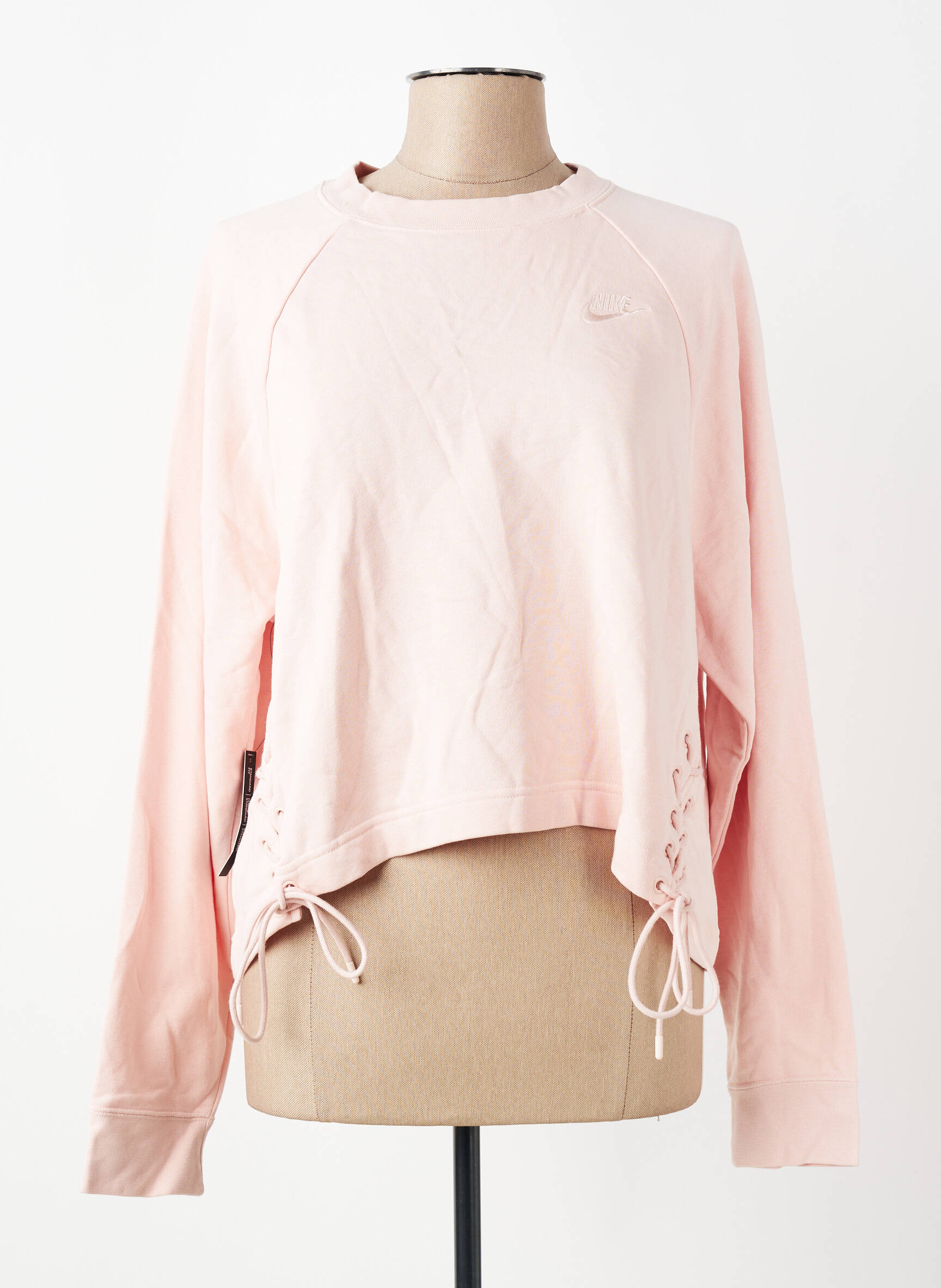 Sweat-shirt tissage jersey manches longues rose NIKE femme