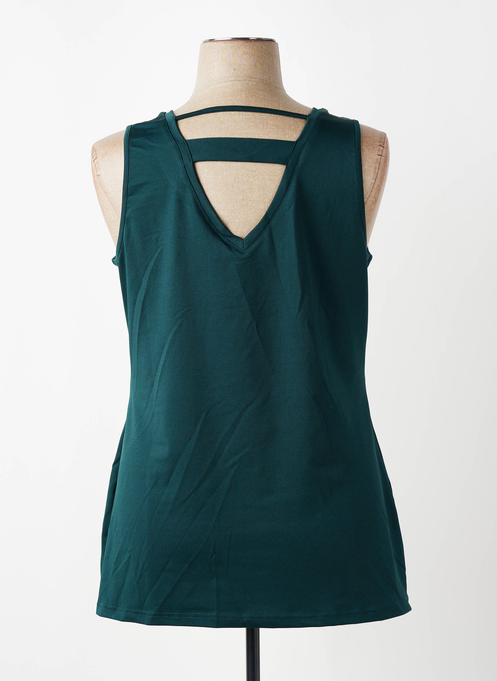 Top stretch sans manche vert SHEEGO femme