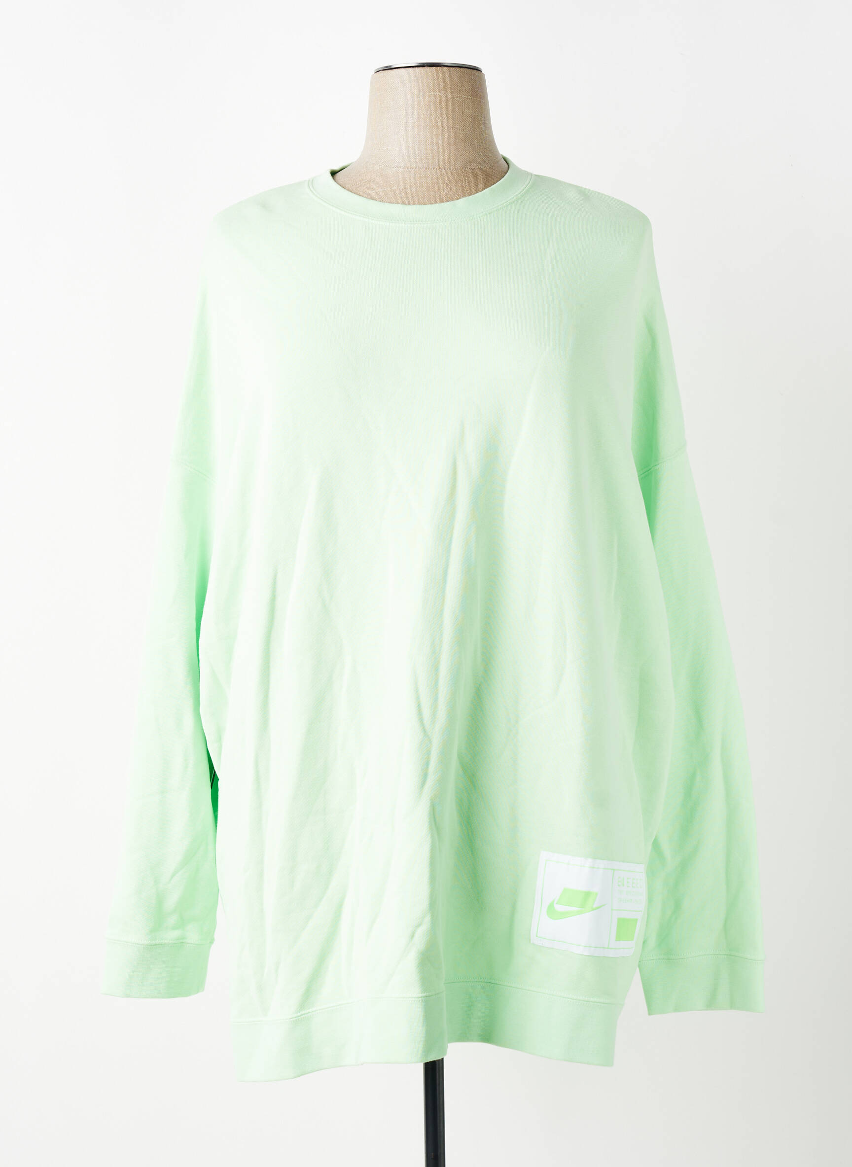 Sweat-shirt tissage molletoné manches longues vert NIKE femme