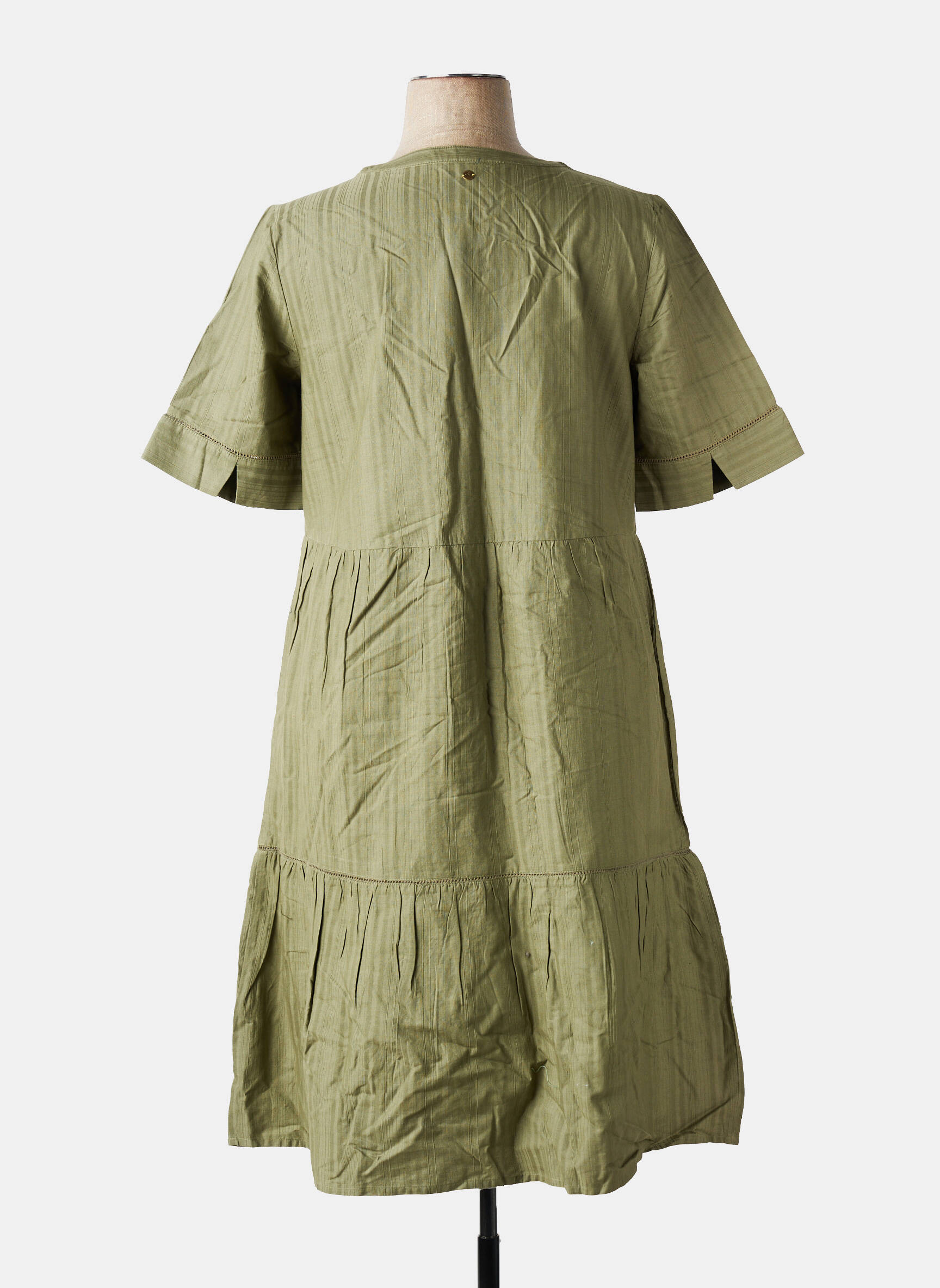 Robe mi-longue manches courtes manches courtes vert SHEEGO femme