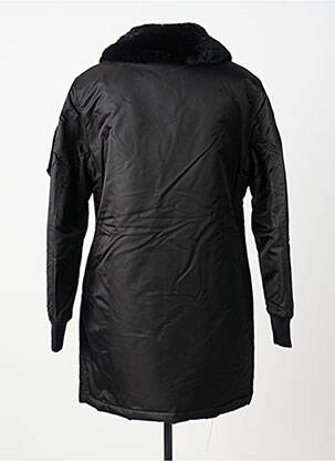 Manteau long coupe droite sans capuche noir BOMBERS femme