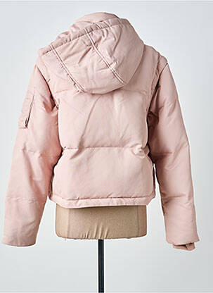 Doudoune manches longues a capuche rose BOMBERS femme