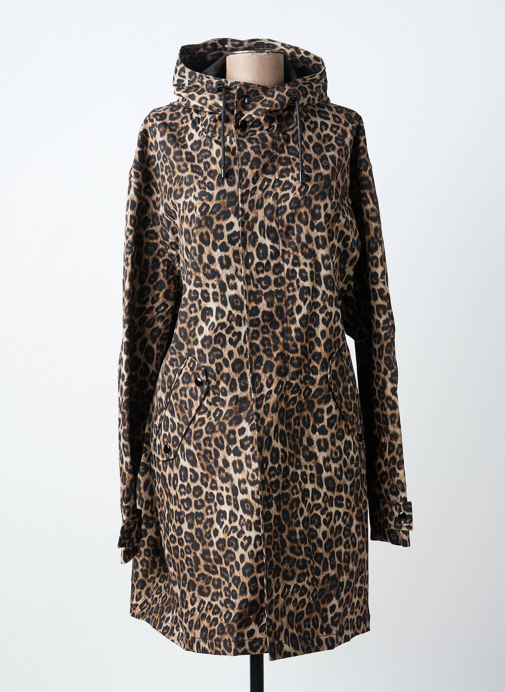 Imperméable fermeture zippée sur le devant a capuche marron THE KOOPLES femme