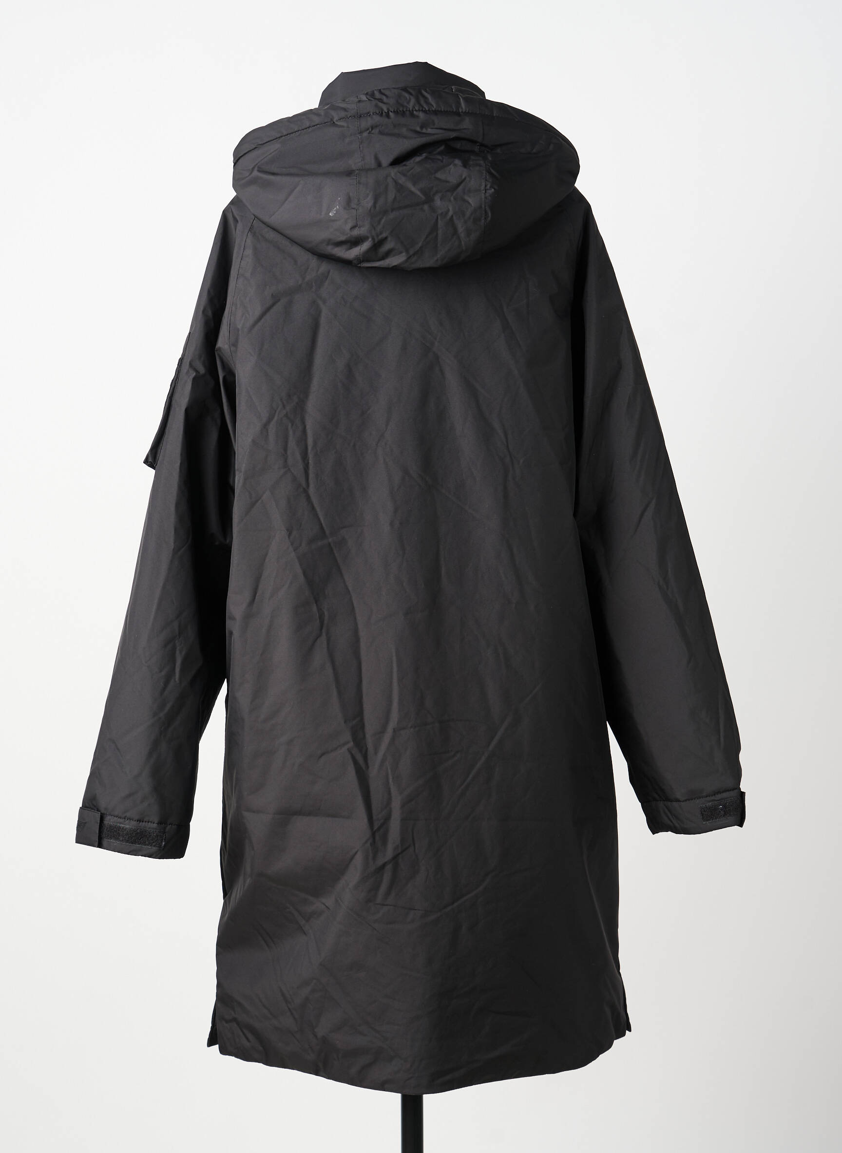 Manteau long a capuche a capuche noir BOMBERS femme