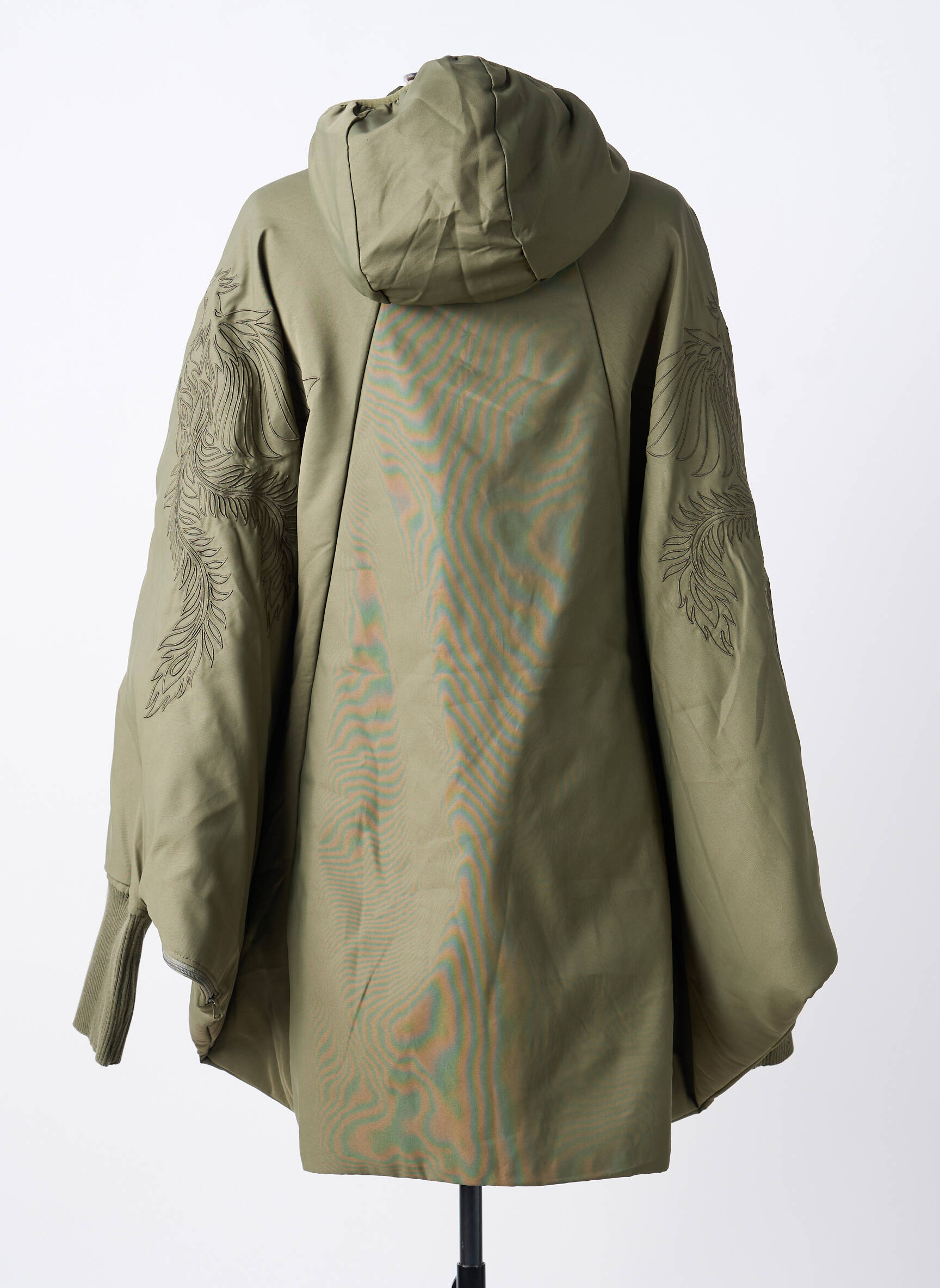 Manteau long a capuche a capuche vert BOMBERS femme