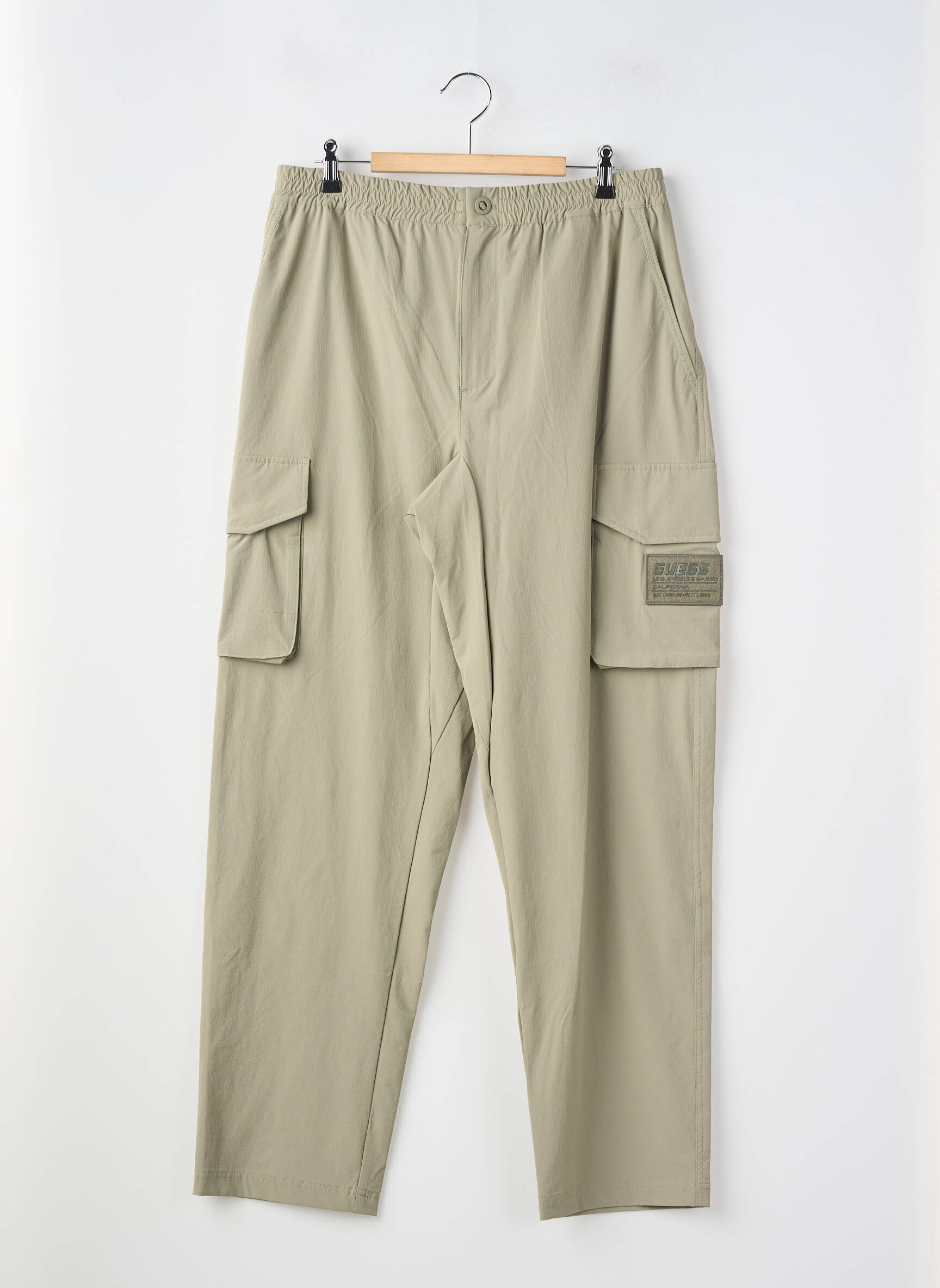 Pantalon cargo tissage popeline taille normale vert GUESS homme