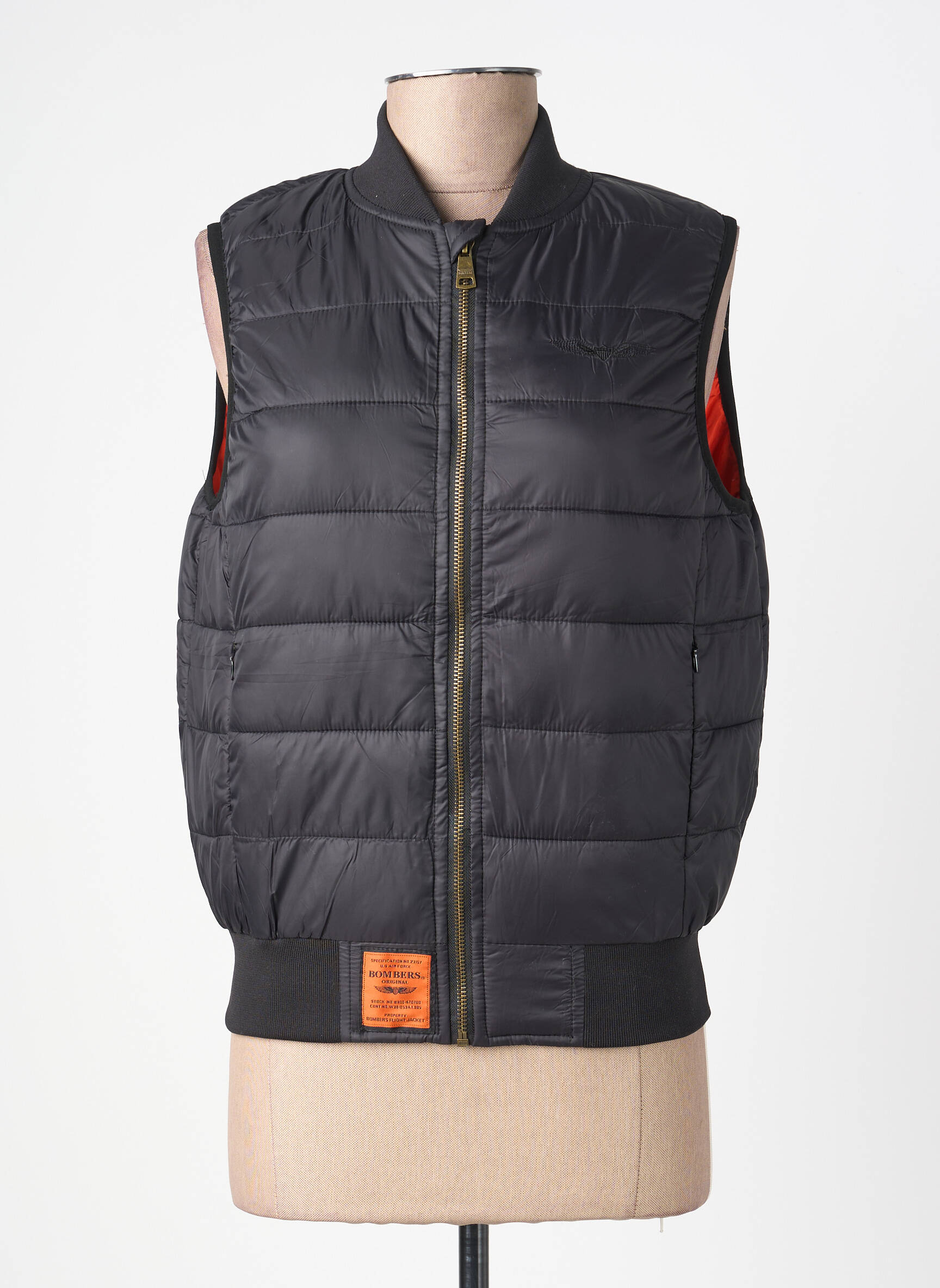 Doudoune poches sans capuche noir BOMBERS femme