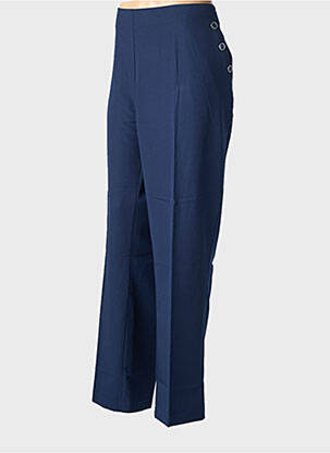 Pantalon droit tissage popeline taille normale bleu DAMART femme