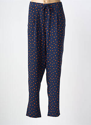 Pantalon droit tissage crêpe taille normale bleu DAMART femme