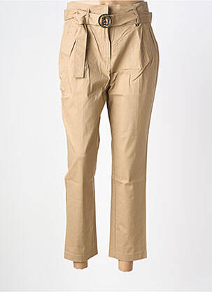 Pantalon chino fermeture zippée sous rabat boutonné taille normale marron LIU JO femme