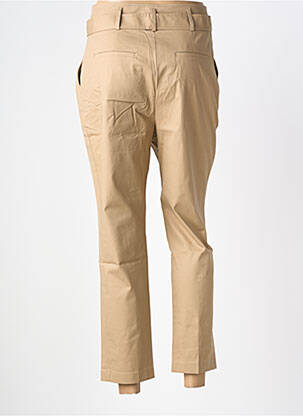 Pantalon chino fermeture zippée sous rabat boutonné taille normale marron LIU JO femme