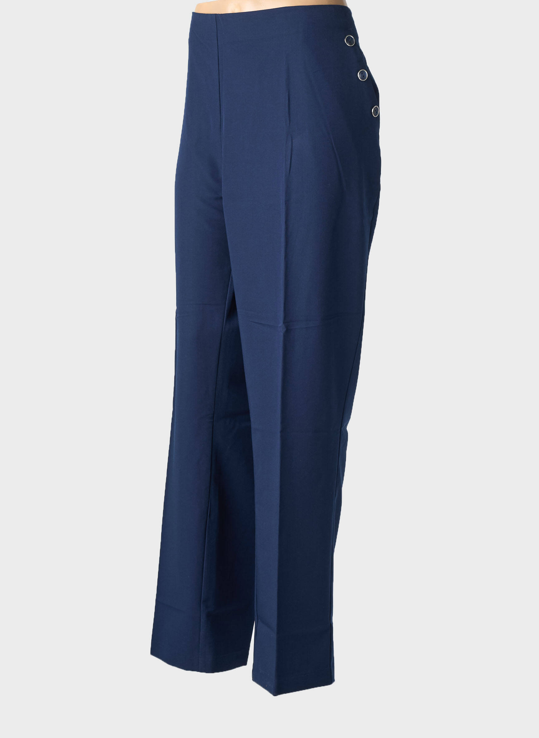 Pantalon droit tissage popeline taille normale bleu DAMART femme
