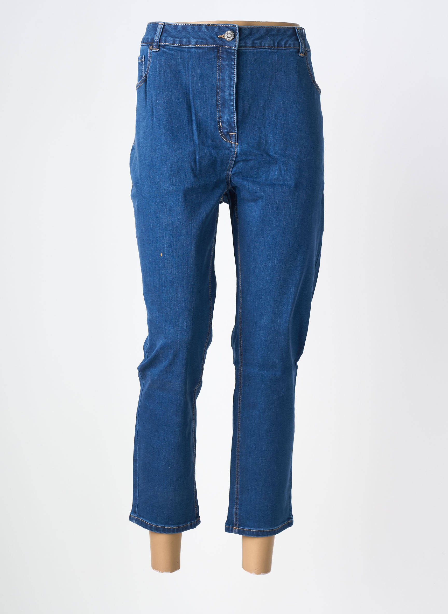 Jeans coupe slim tissage brut taille normale bleu DAMART femme