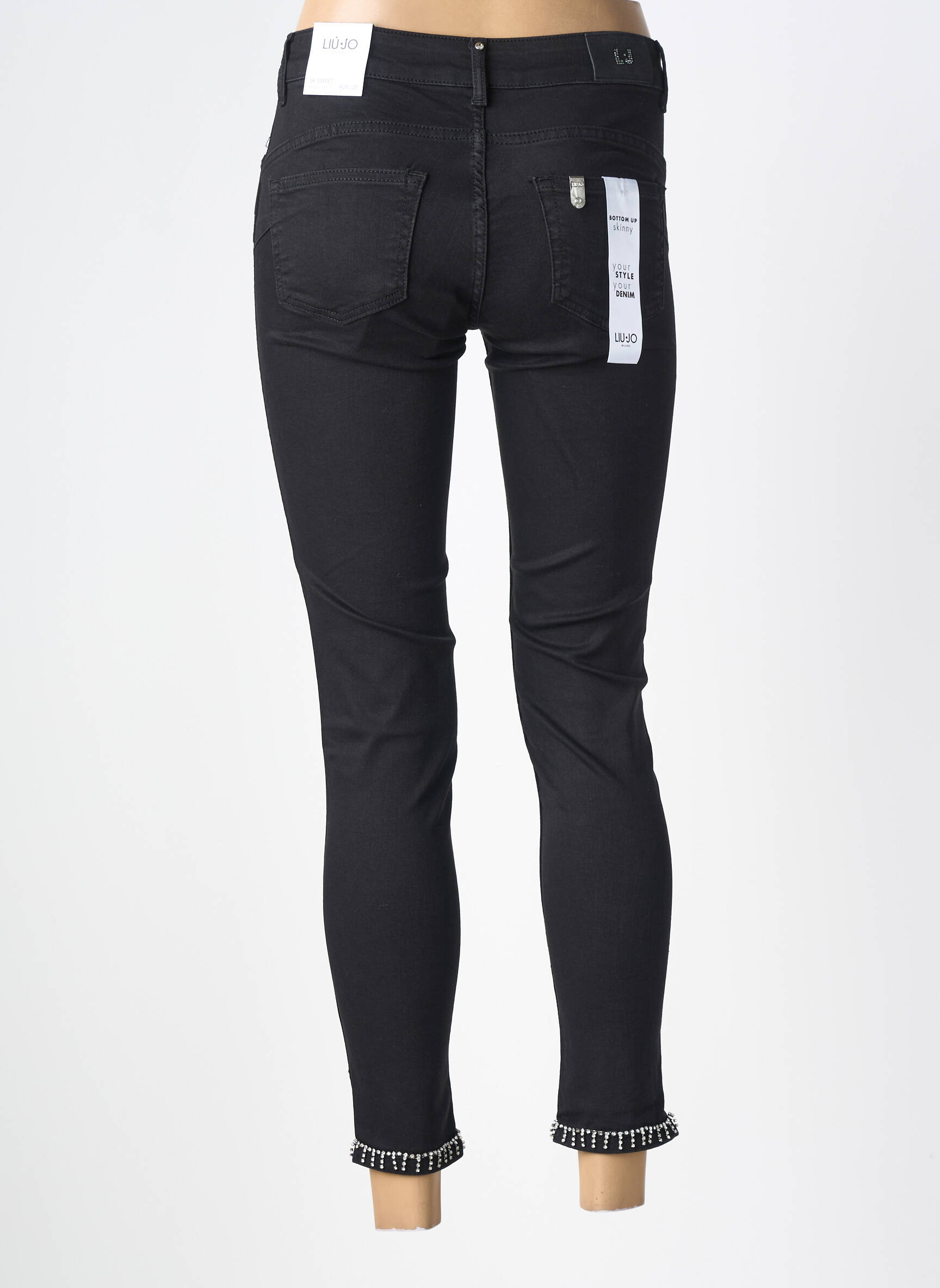 Jeans coupe slim tissage brut taille normale noir LIU JO femme