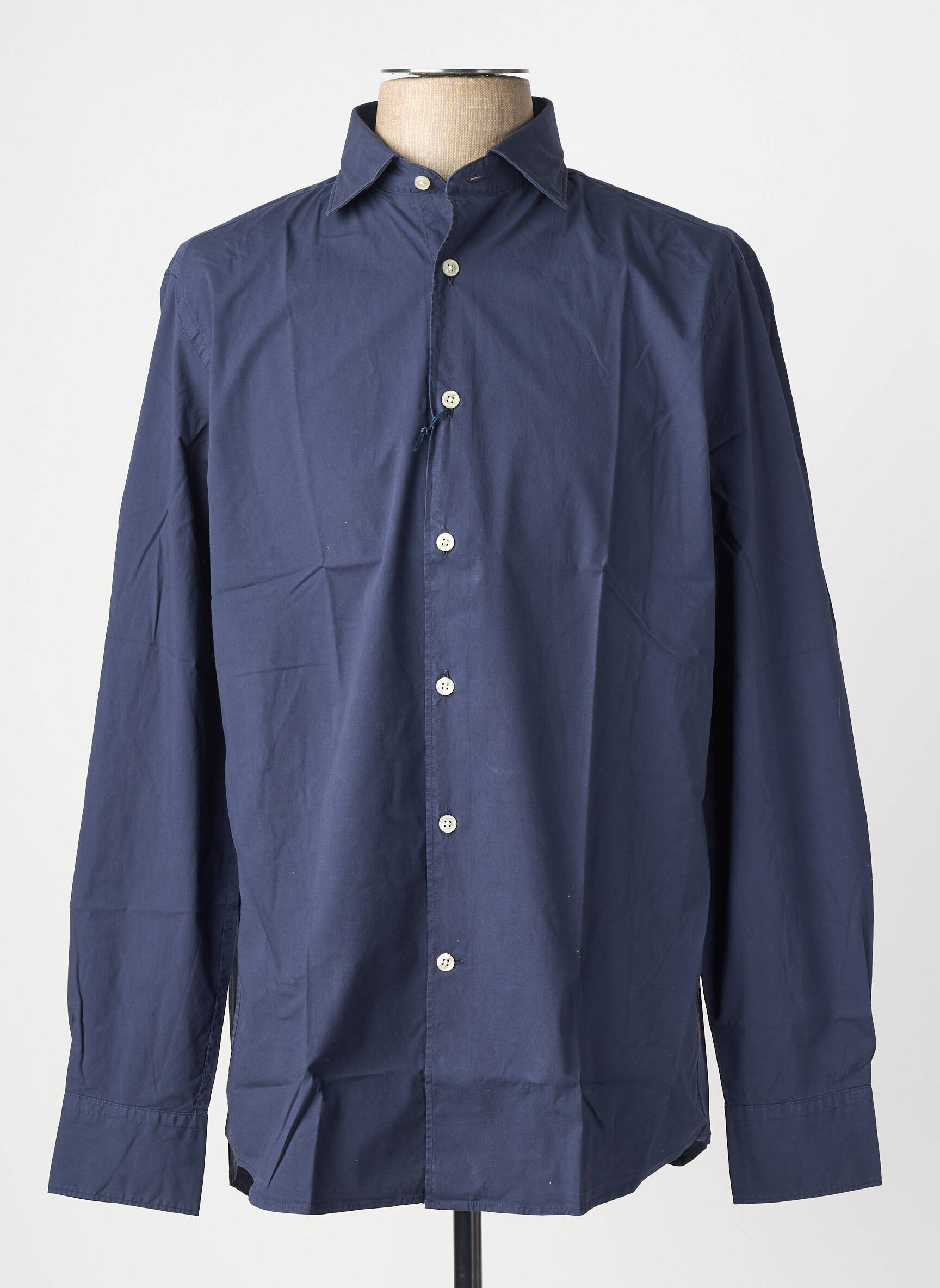 Chemise manches longues coupe droite bleu FACONNABLE homme