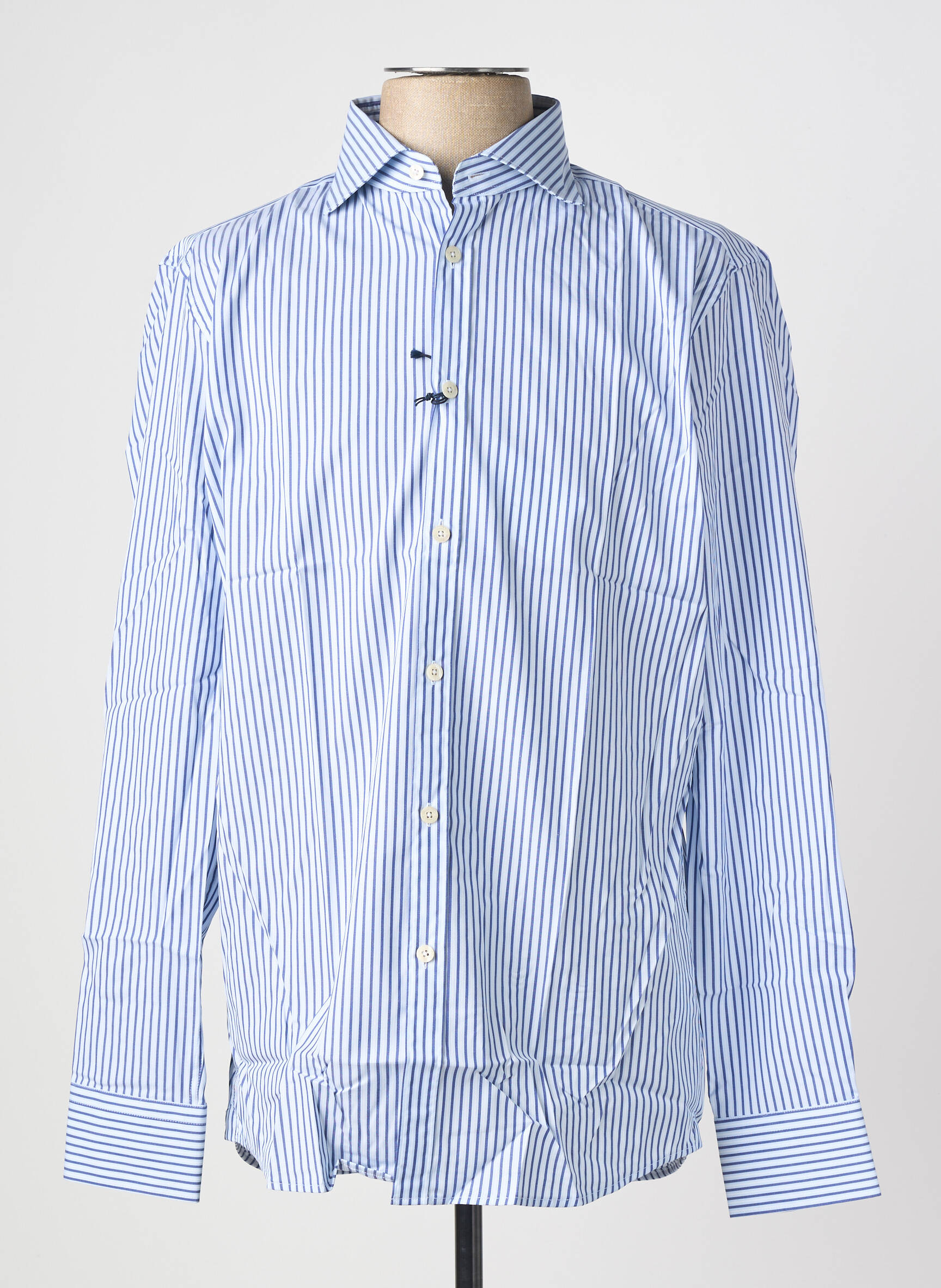 Chemise manches longues coupe droite bleu FACONNABLE homme