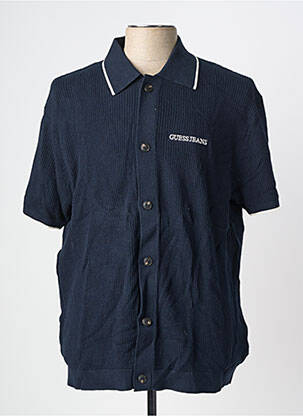 Chemise manches courtes coupe droite bleu GUESS homme