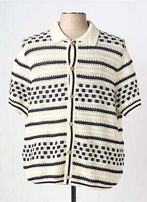 Gilet manches courtes col chemisier blanc GUESS homme