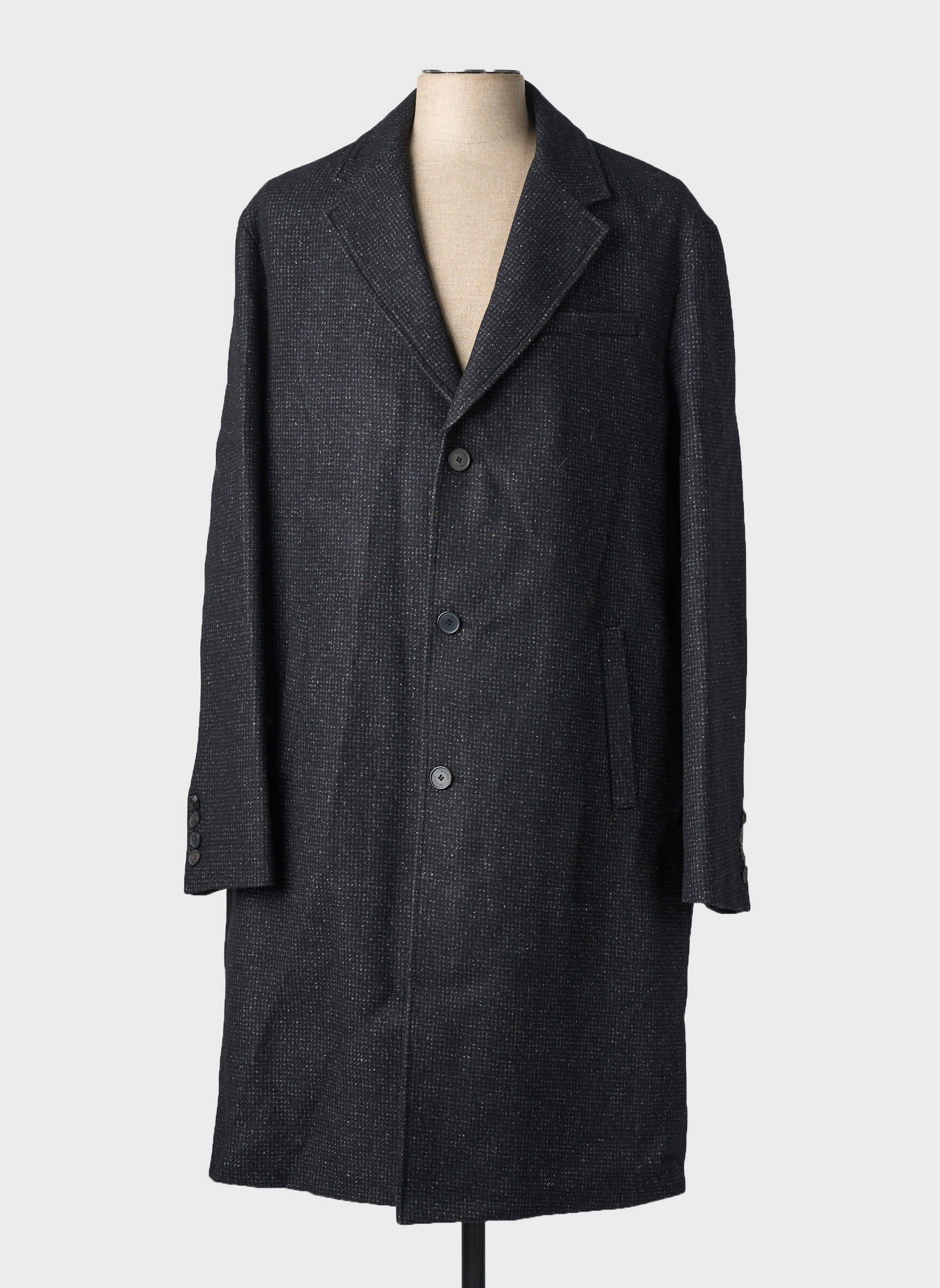 Manteau long coupe droite sans capuche noir THE KOOPLES homme