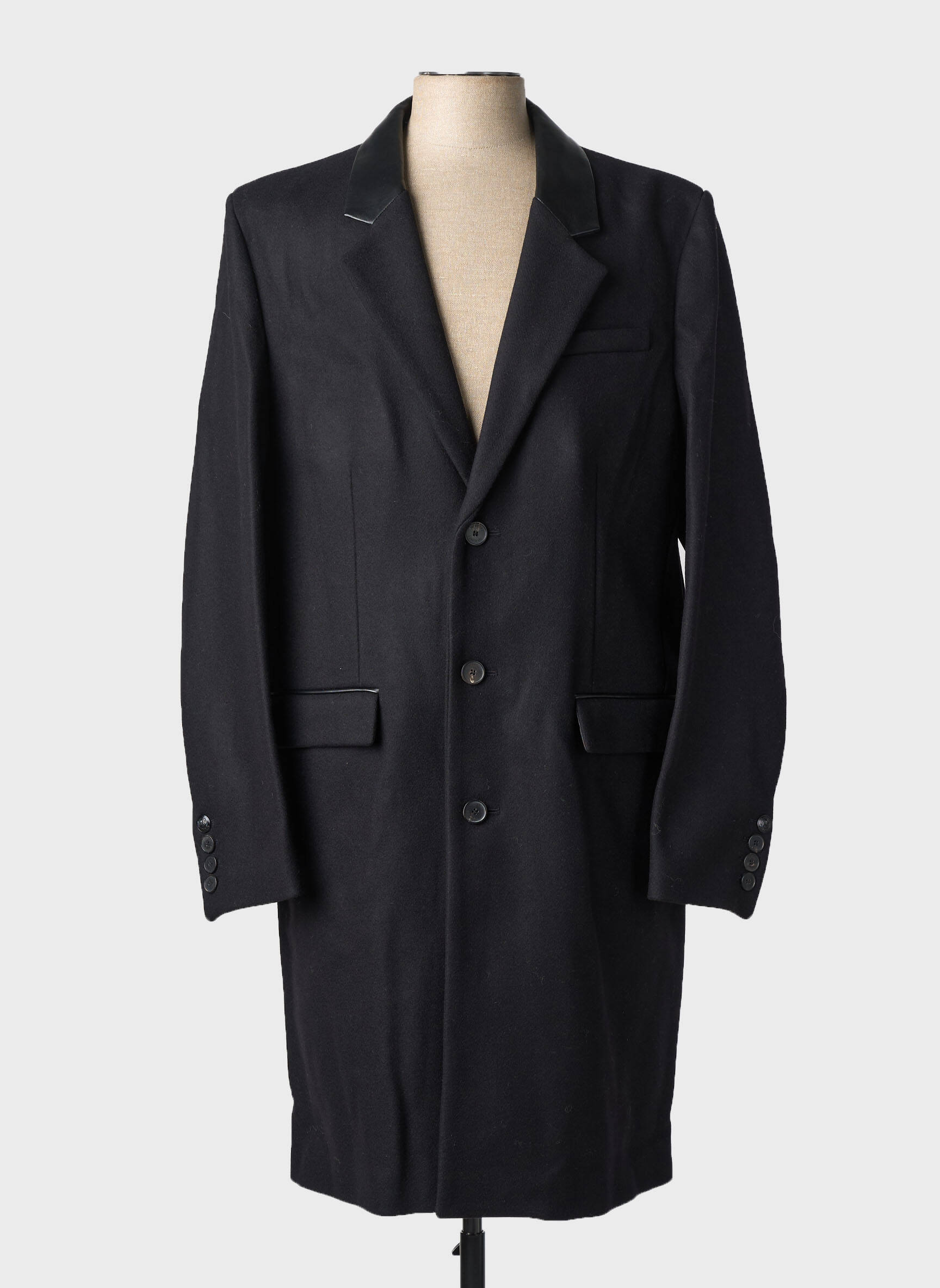 Manteau long coupe droite sans capuche noir THE KOOPLES homme