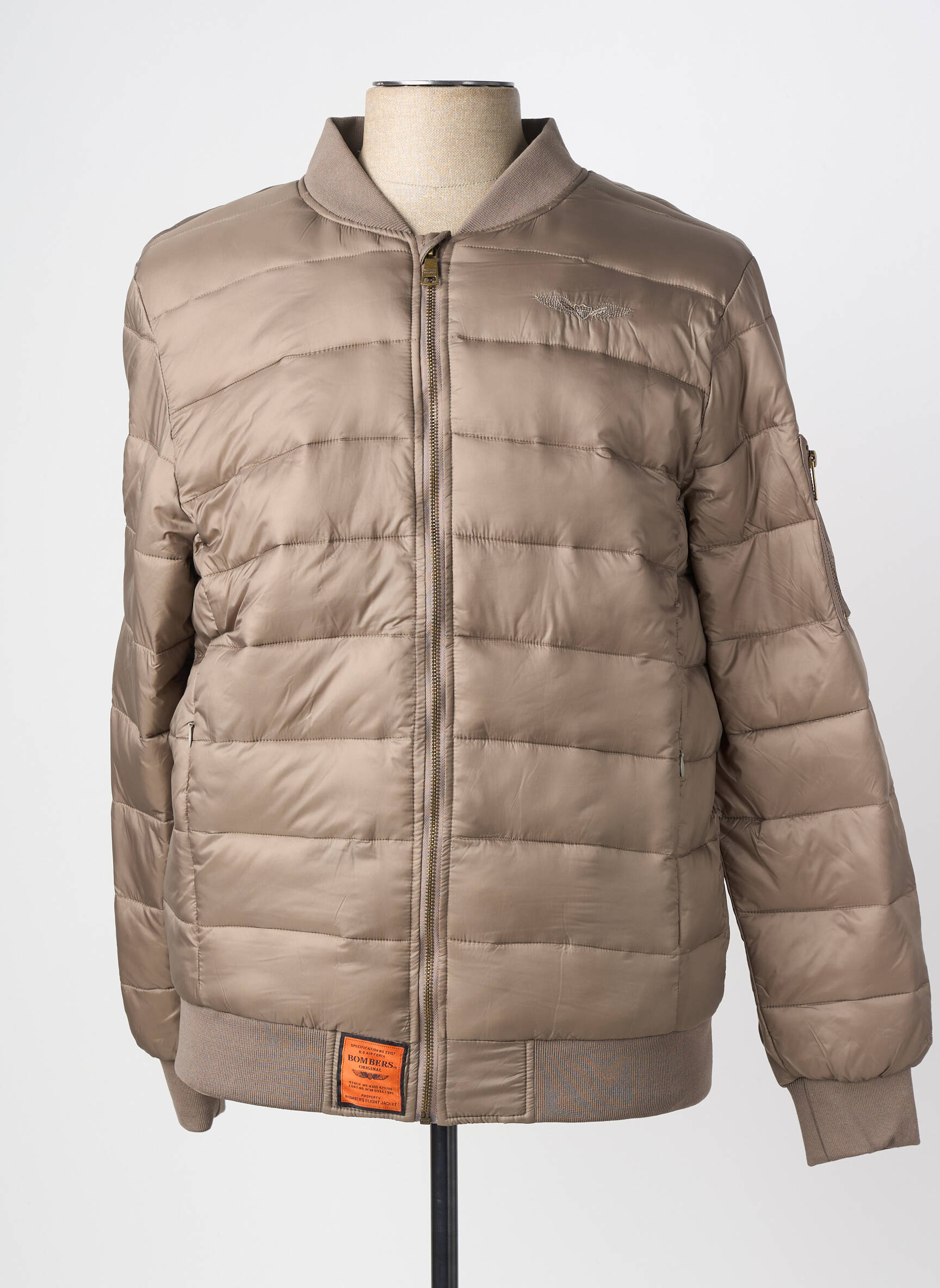Doudoune manches longues sans capuche marron BOMBERS homme
