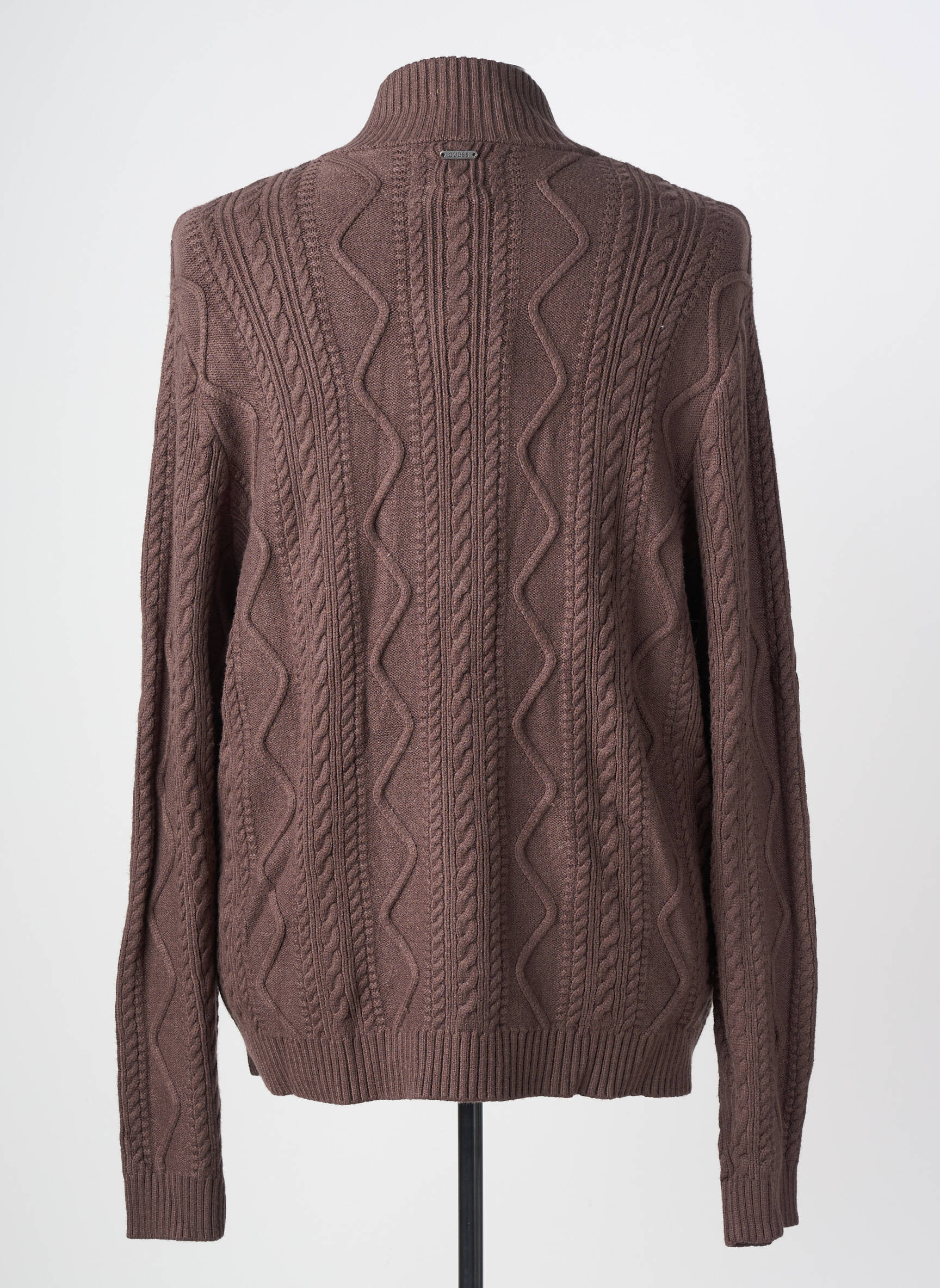 Gilet manches longues manches longues marron GUESS homme