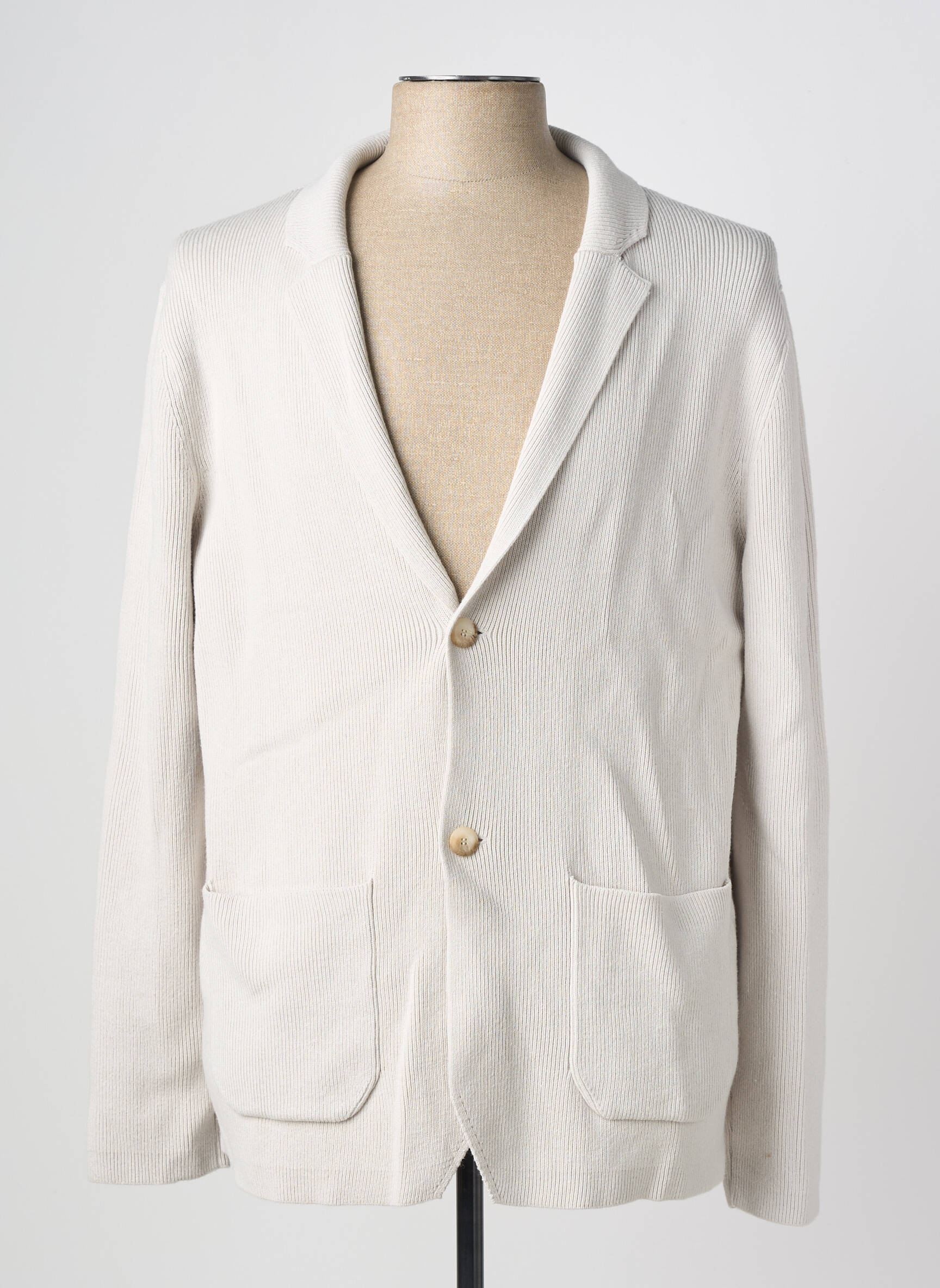 Gilet manches longues col v gris GUESS homme
