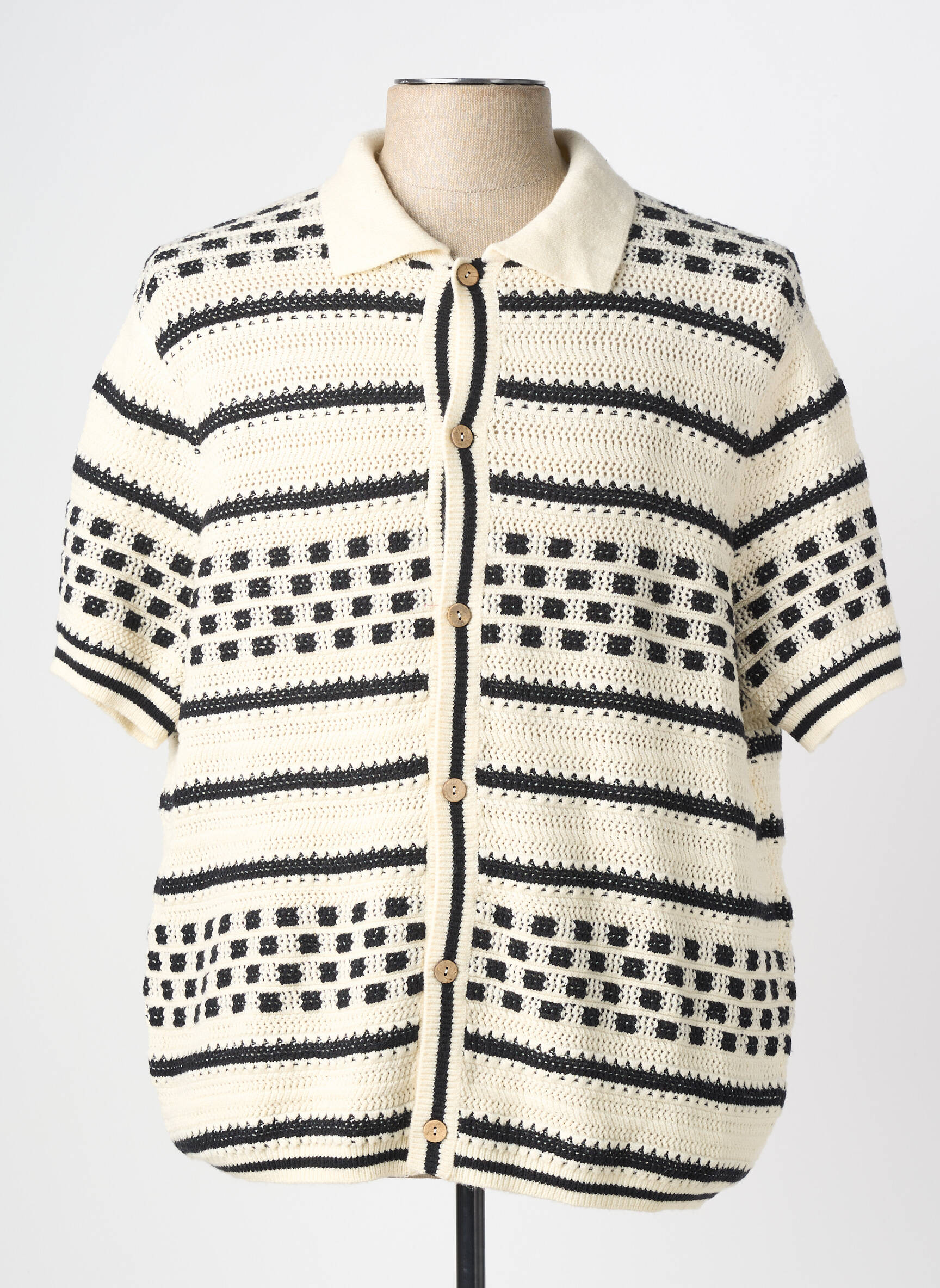 Gilet manches courtes col chemisier blanc GUESS homme