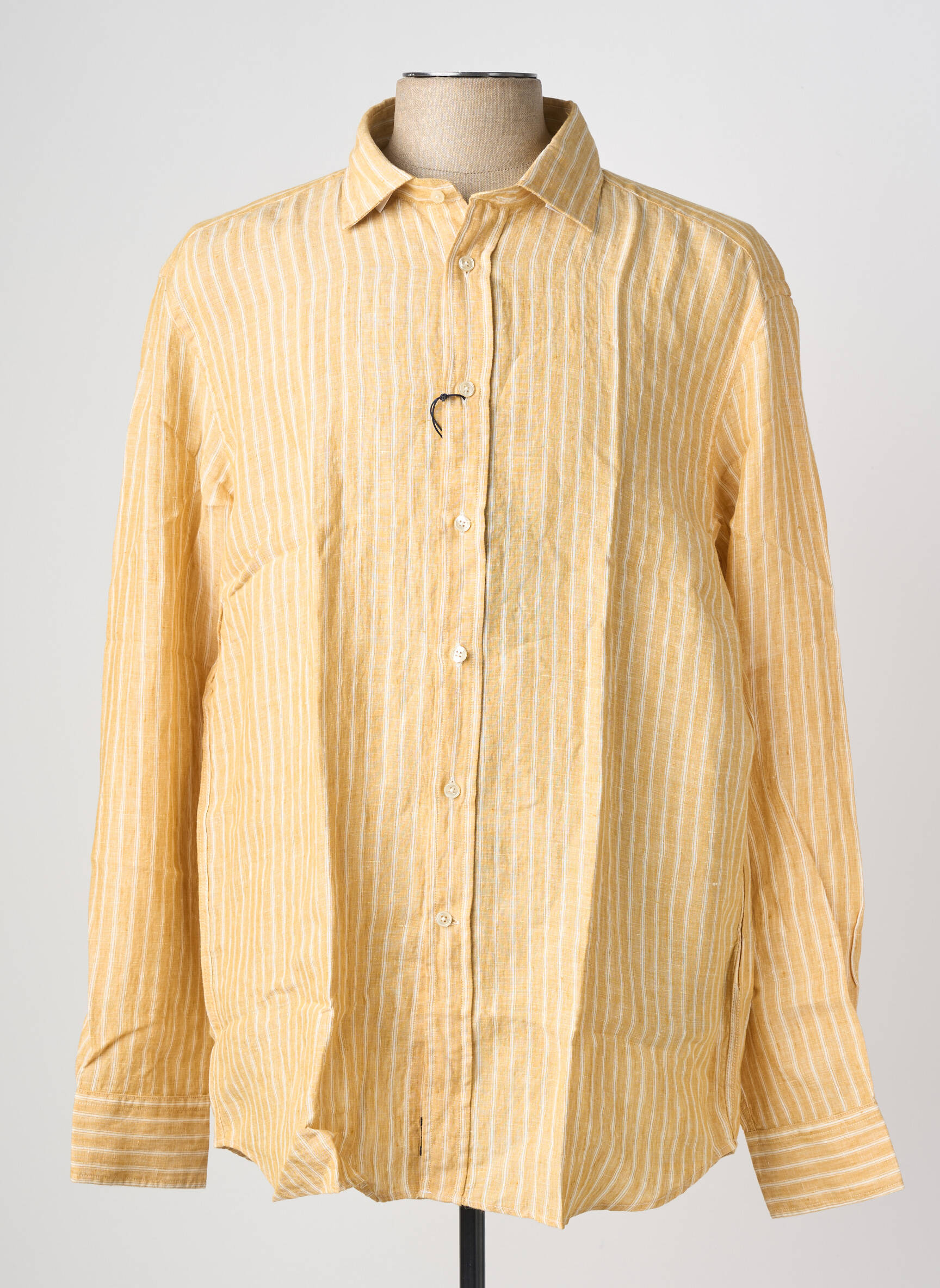 Chemise manches longues coupe droite jaune FACONNABLE homme