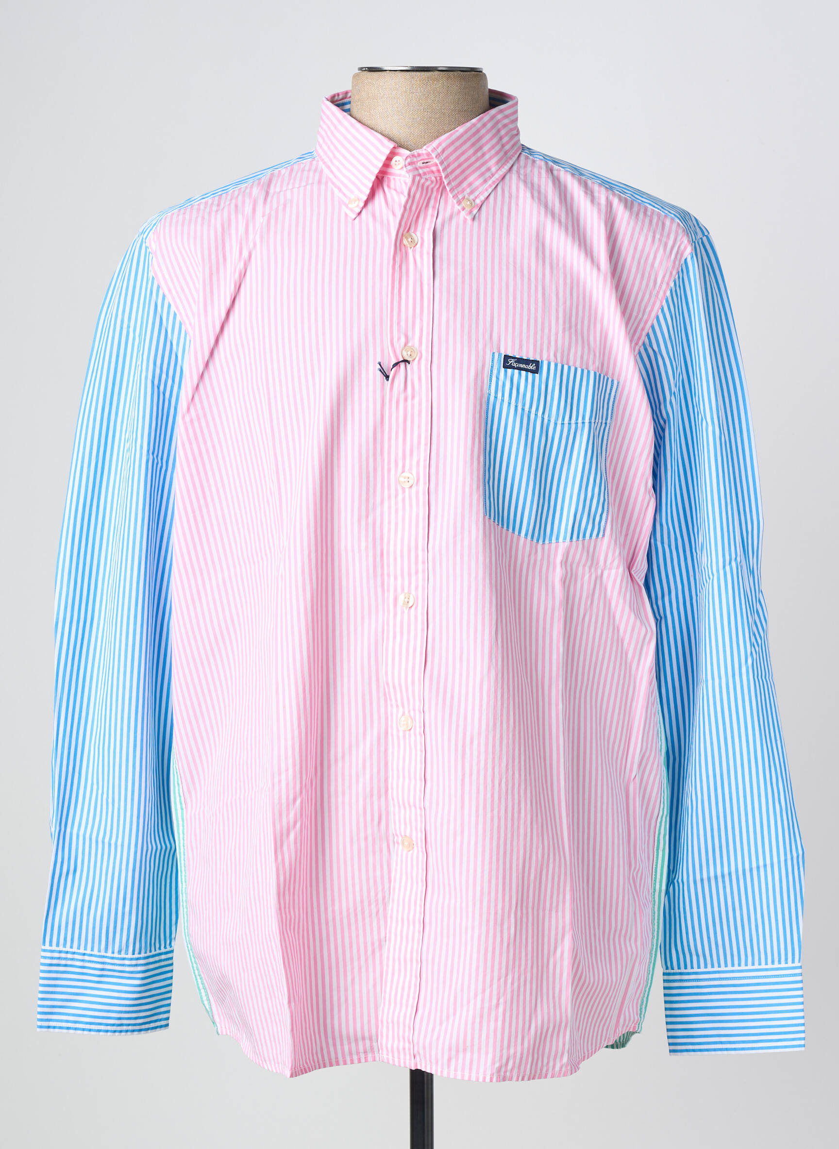 Chemise manches longues coupe droite bleu FACONNABLE homme