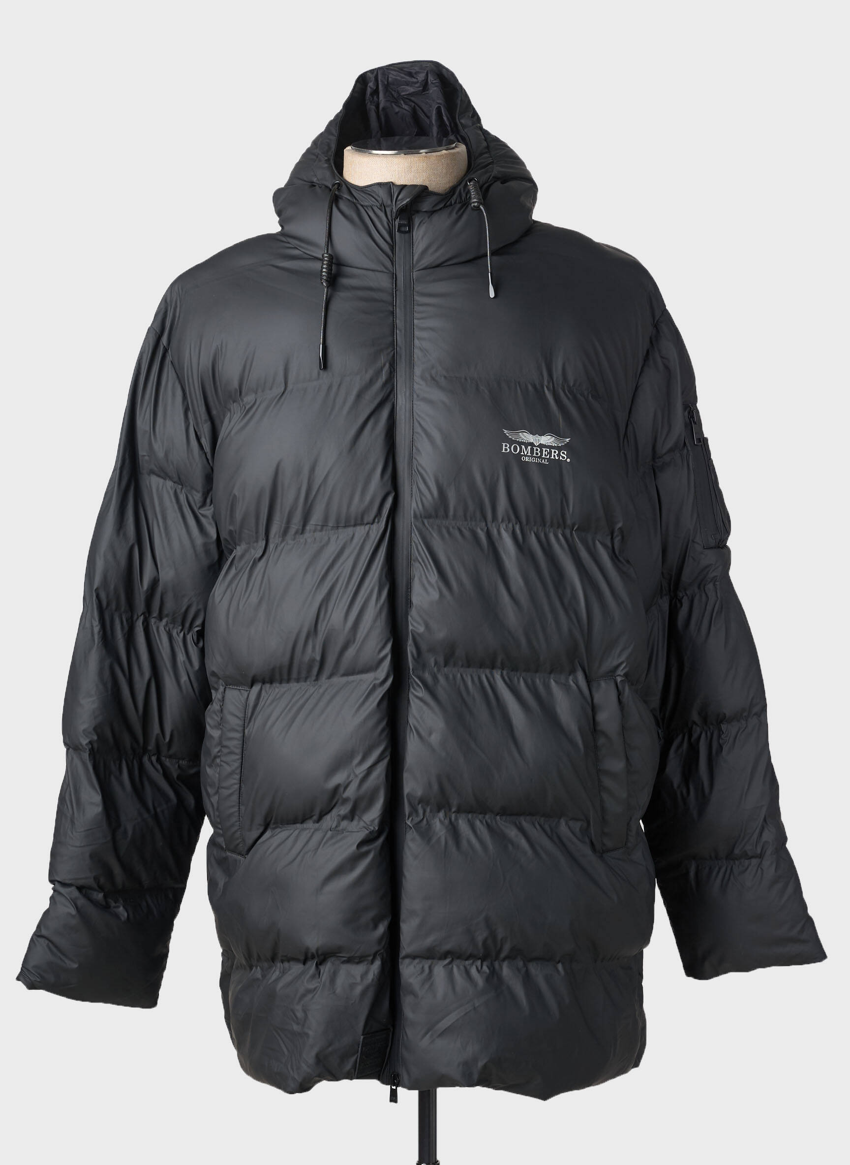 Doudoune manches longues a capuche noir BOMBERS homme