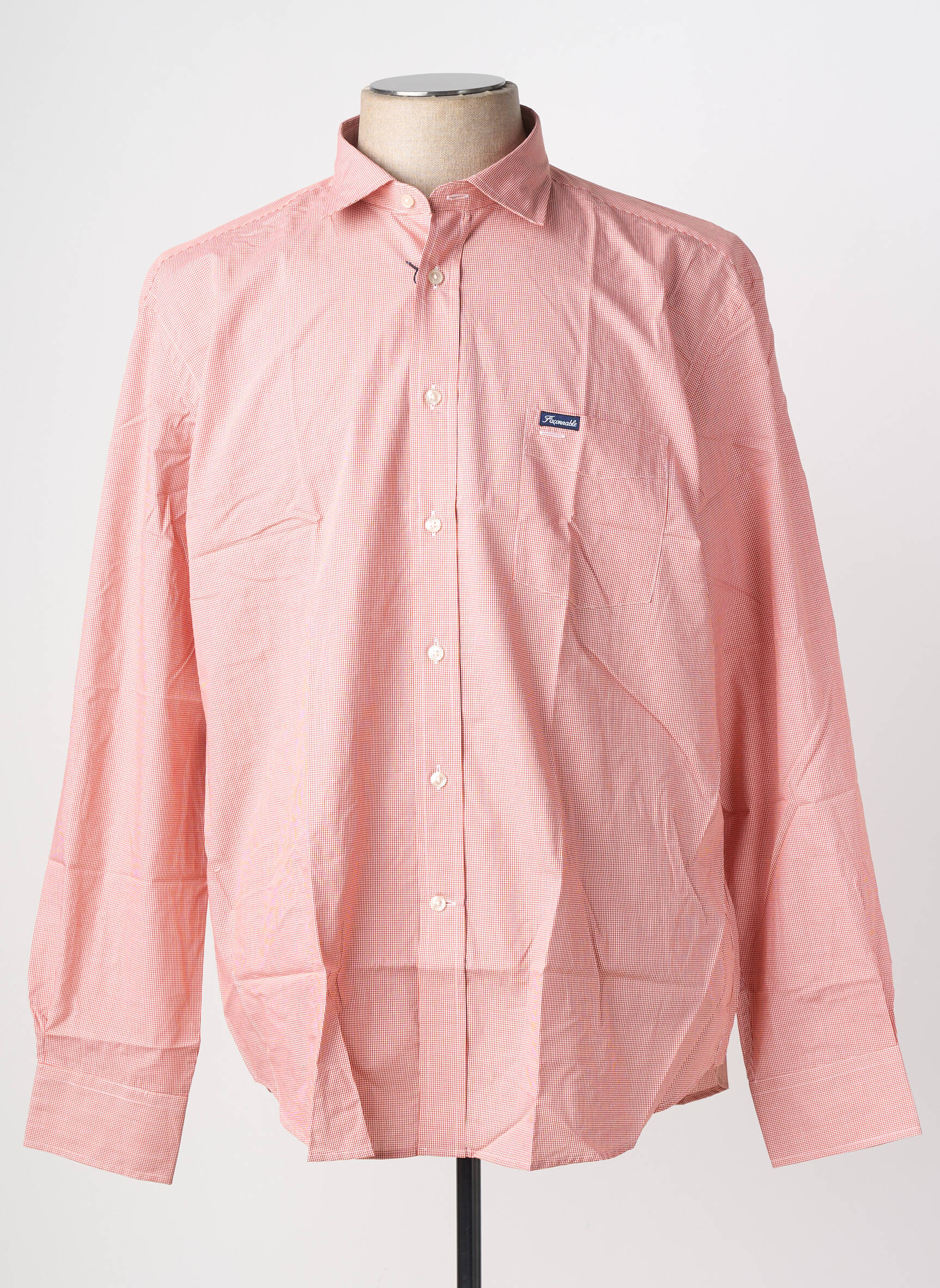 Chemise manches longues coupe droite orange FACONNABLE homme