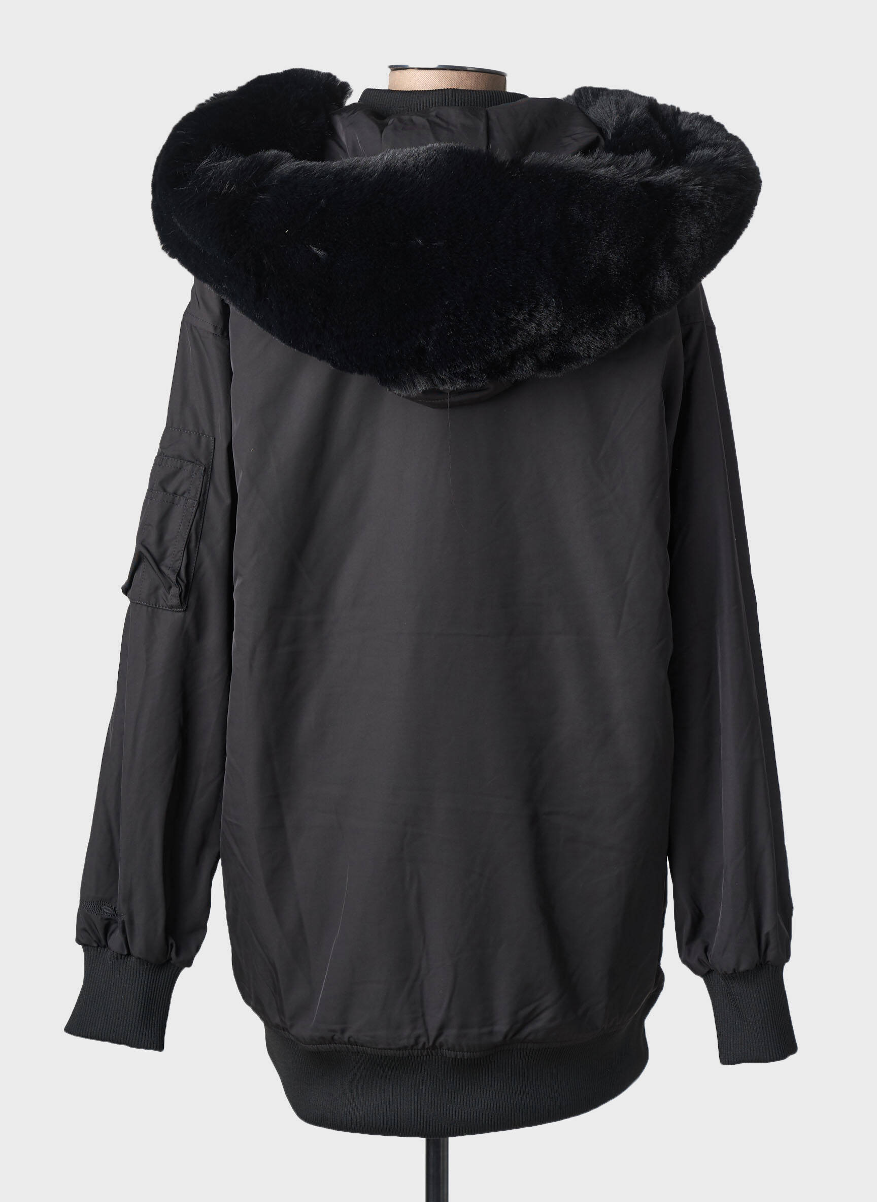 Parka fermeture zippée sur le devant a capuche noir BOMBERS femme