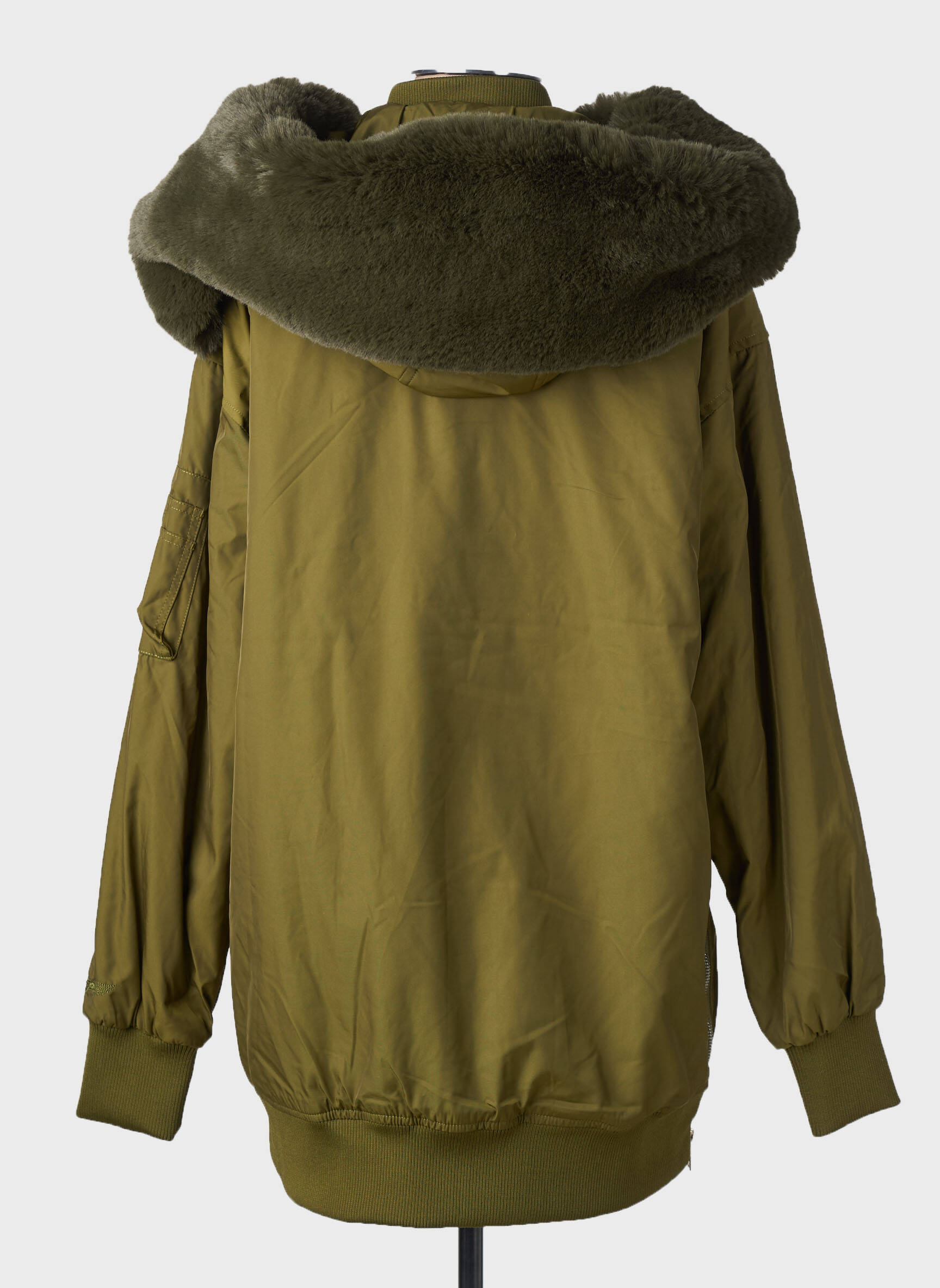 Parka fermeture zippée sur le devant a capuche vert BOMBERS femme